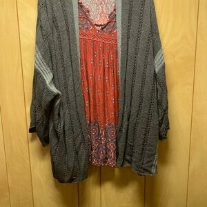 Women’s Vintage X America Two Piece Set LS Blouse &Shawl Size XL
